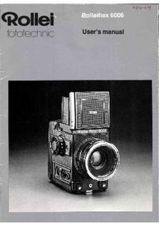 Rollei SL 6006 manual. Camera Instructions.